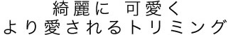 綺麗に、可愛く、より愛されるトリミング